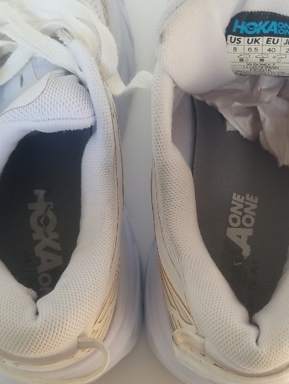 Hoka White Women's Athletic Running Shoes - Picture 7 of 8